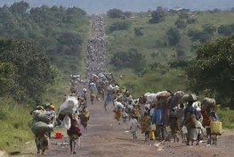 refugees on road